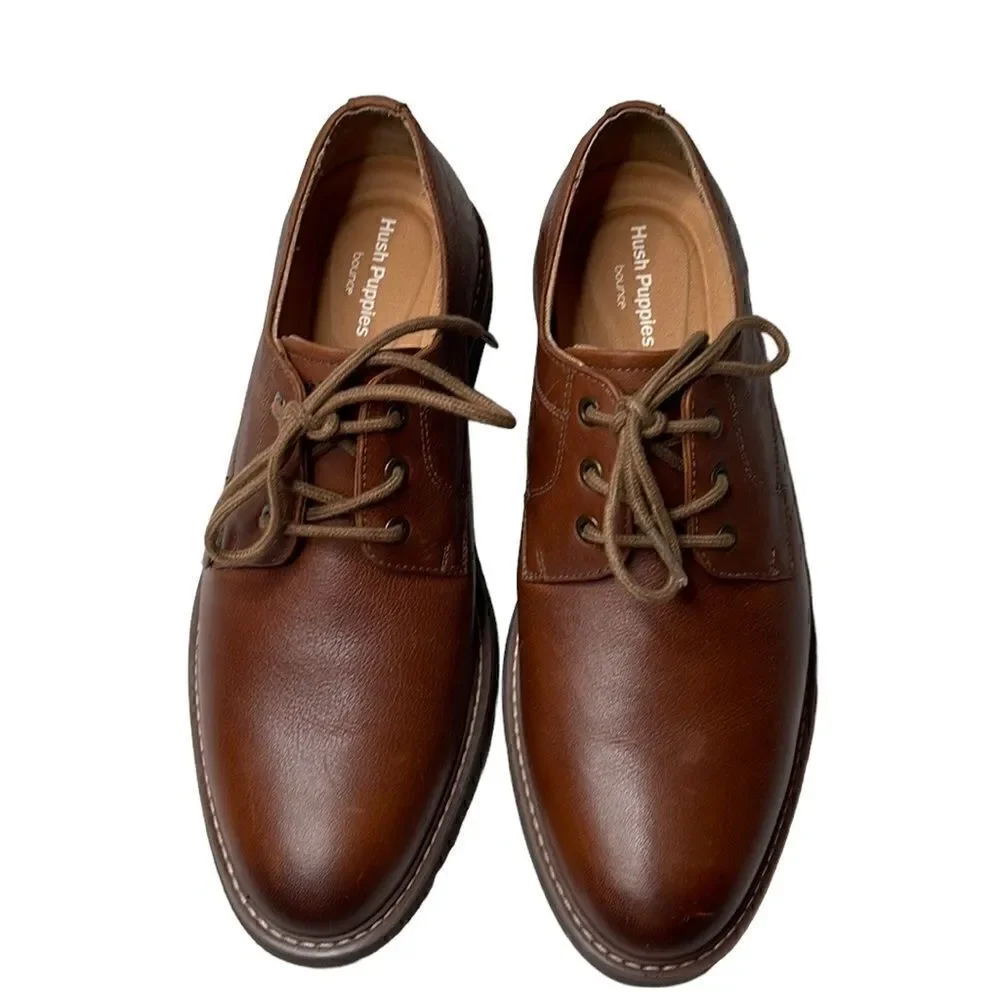 Hush Puppies Men’s Lace Up Brown Loafers. Size 10.5 Wide.